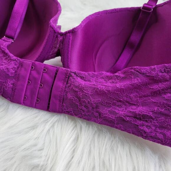 Victoria's Secret Women's Purple Padded Laced Lined Perfect Coverage Bra 36DD‎ - Picture 6 of 7